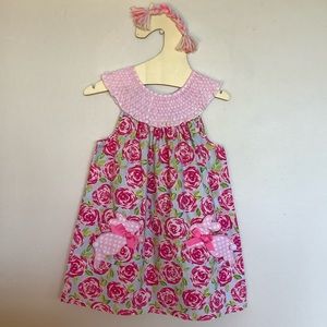 MudPie Smocked neckline dress 3T